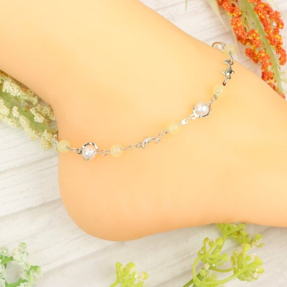 "Handmade Anklet – Elegant & Delicate Jewelry for Women | UNVRC1364 - Picture 9 of 10